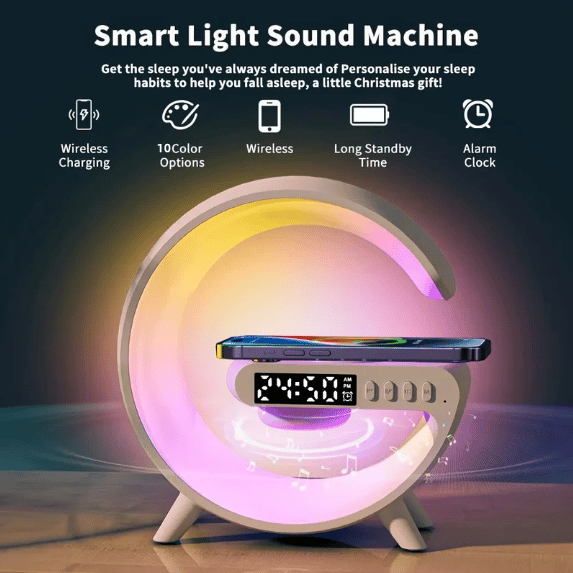 New Year HOT Sale - 49% OFF! 🔥Multifunctional Bluetooth Speaker-Colorful Atmosphere Light Wireless Charging and Clock All-in-one Machine