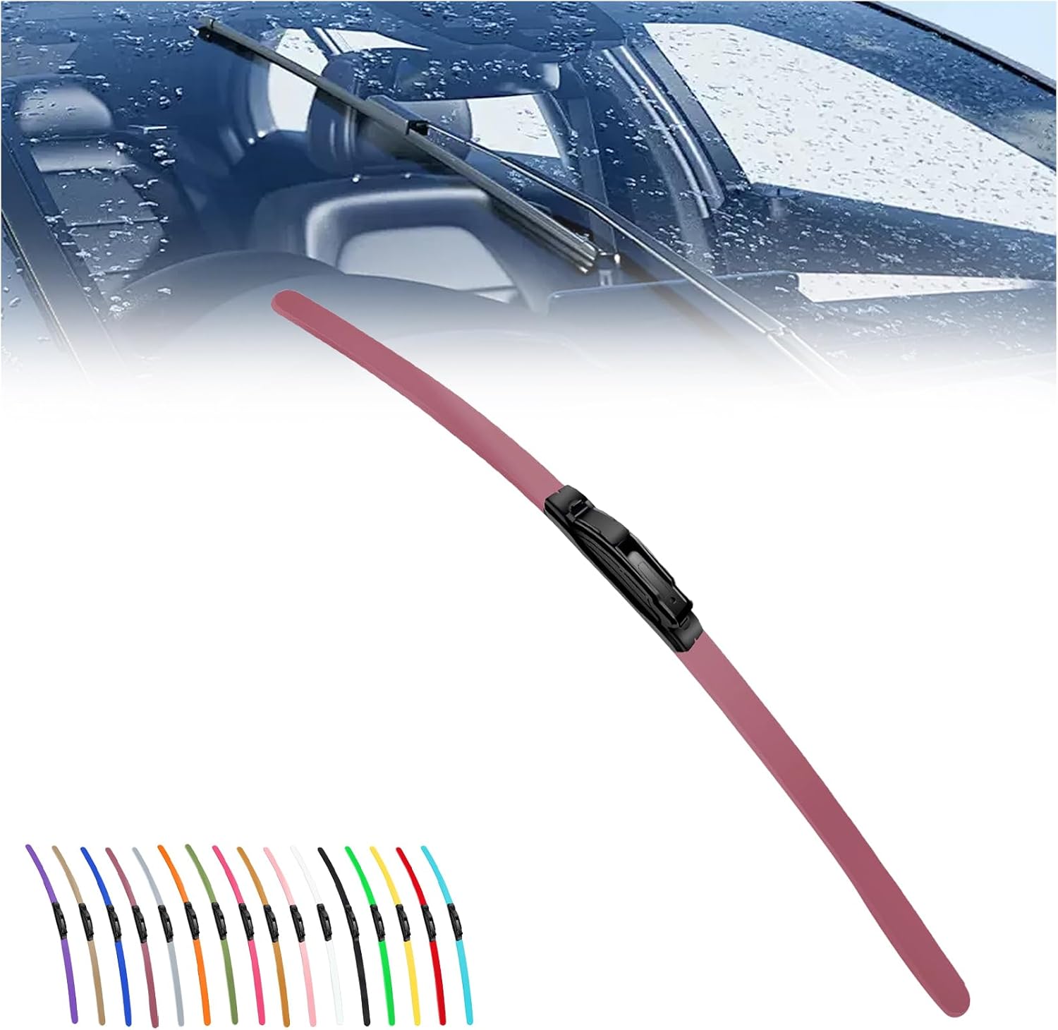 2025 New Colorful Boneless Silent Windshield Wipers ,All Season Automotive Replacement Windshield Wipers Front Windshield Windshield Blade Window Wipers for Car - Velosole2025 New Colorful Boneless Silent Windshield Wipers ,All Season Automotive Replacement Windshield Wipers Front Windshield Windshield Blade Window Wipers for Carcar - accessories