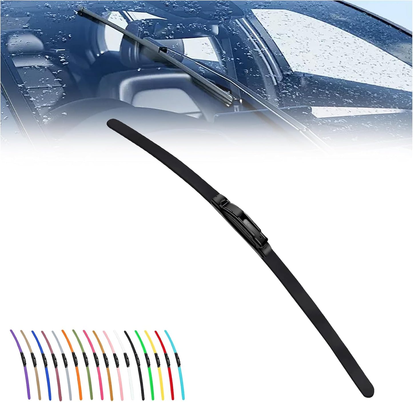 2025 New Colorful Boneless Silent Windshield Wipers ,All Season Automotive Replacement Windshield Wipers Front Windshield Windshield Blade Window Wipers for Car - Velosole2025 New Colorful Boneless Silent Windshield Wipers ,All Season Automotive Replacement Windshield Wipers Front Windshield Windshield Blade Window Wipers for Carcar - accessories