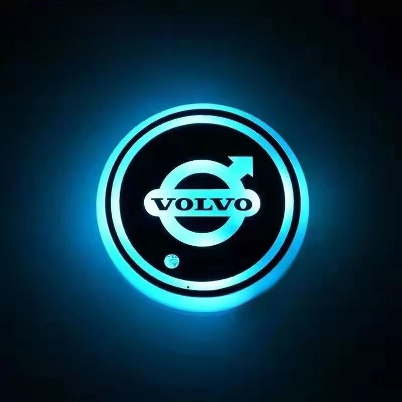 2PCS Rechargeable LED Car Cup Holder Coasters