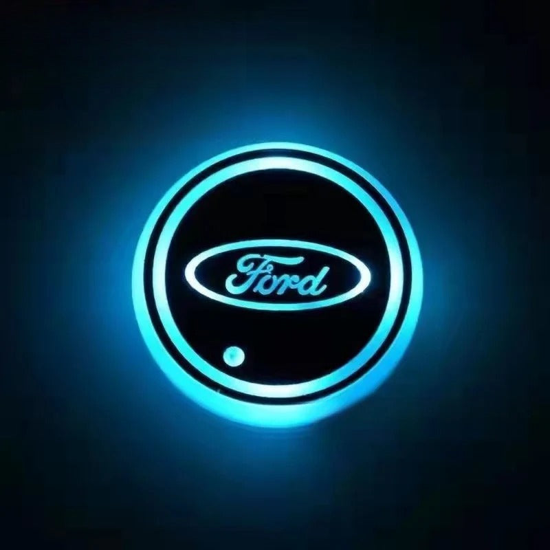 2PCS Rechargeable LED Car Cup Holder Coasters