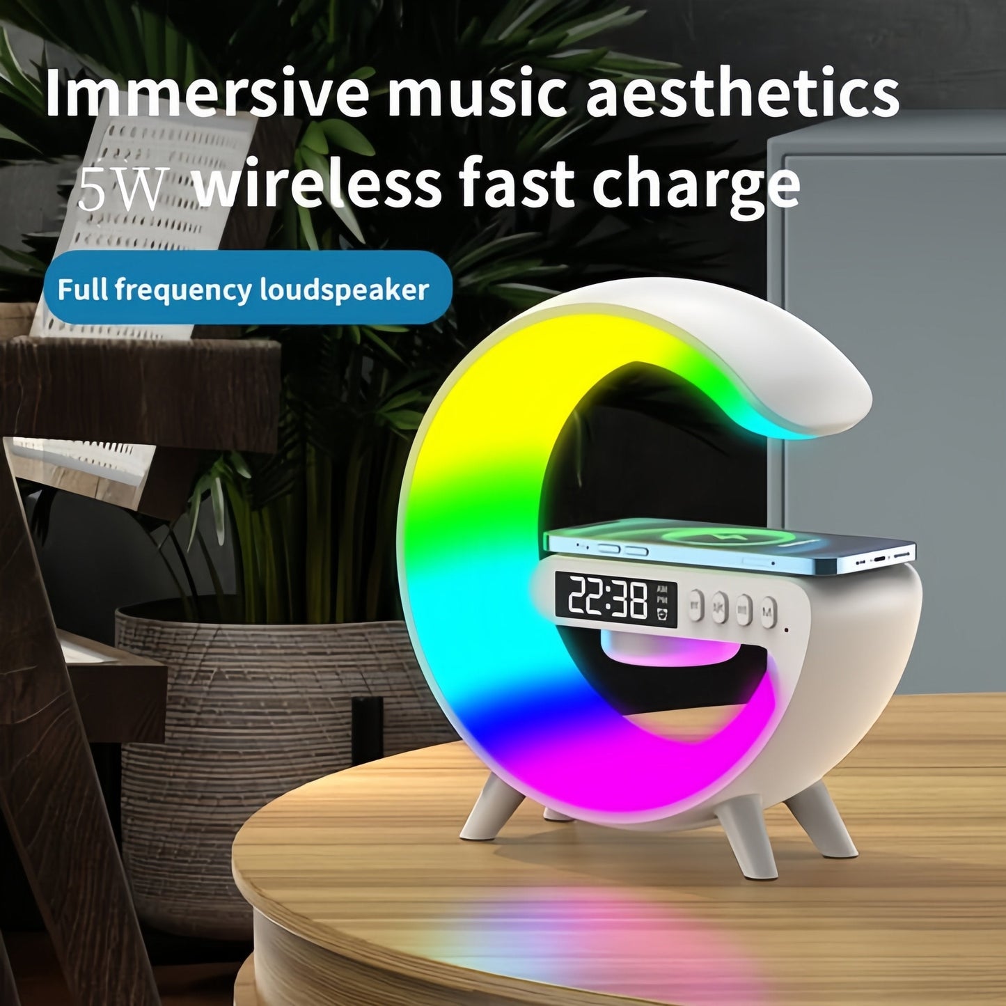 New Year HOT Sale - 49% OFF! 🔥Multifunctional Bluetooth Speaker-Colorful Atmosphere Light Wireless Charging and Clock All-in-one Machine
