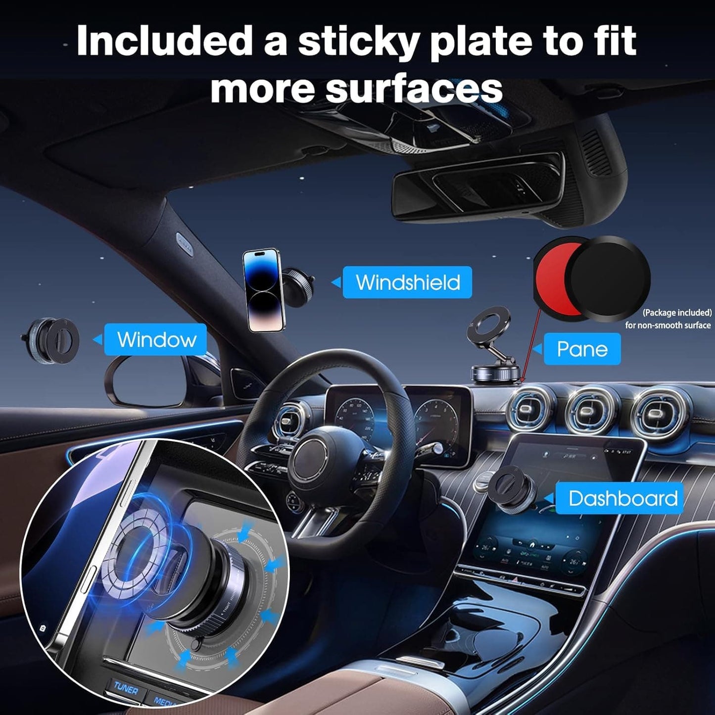Woyuosn Vacuum Magnetic Phone Holders for Car