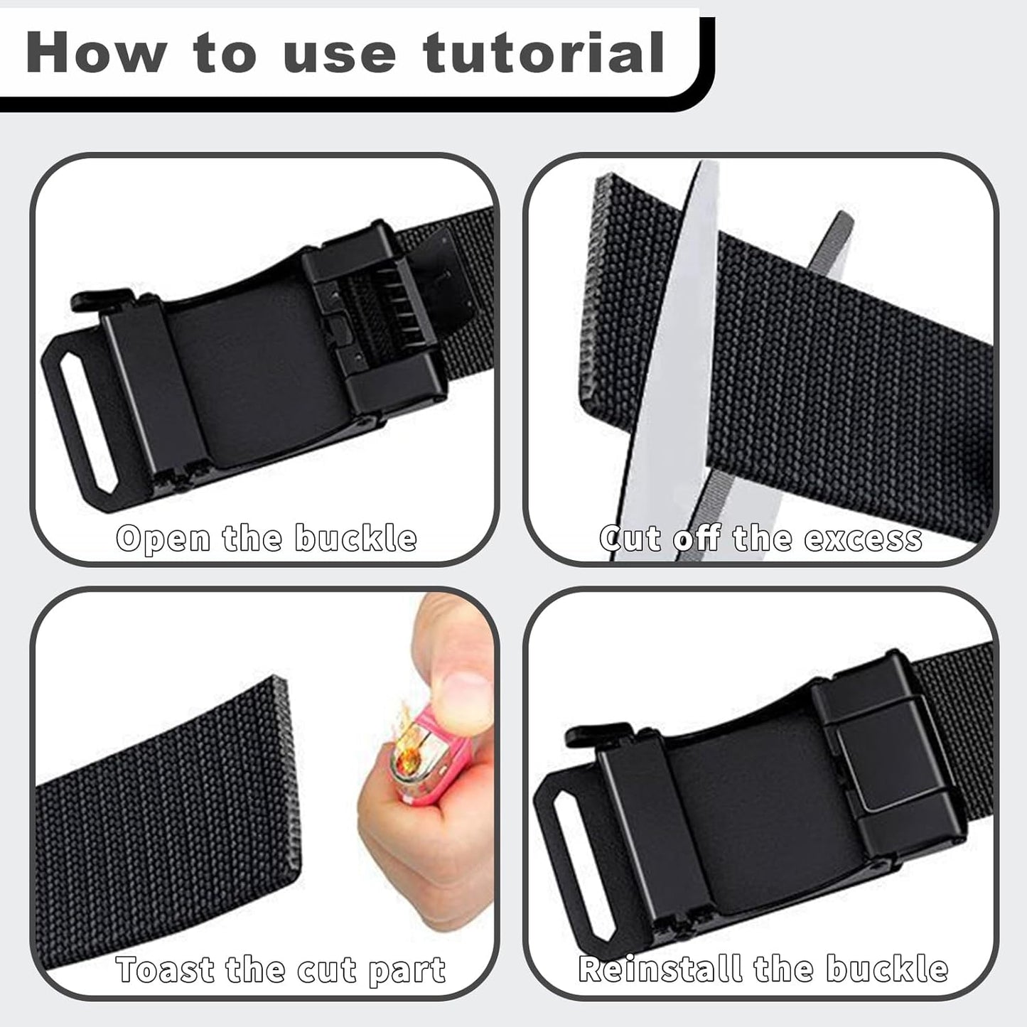 Stretch-Fit Tactical Belt – Ultra-Light Ratchet Web Belt for Outdoor, Work & EDC
