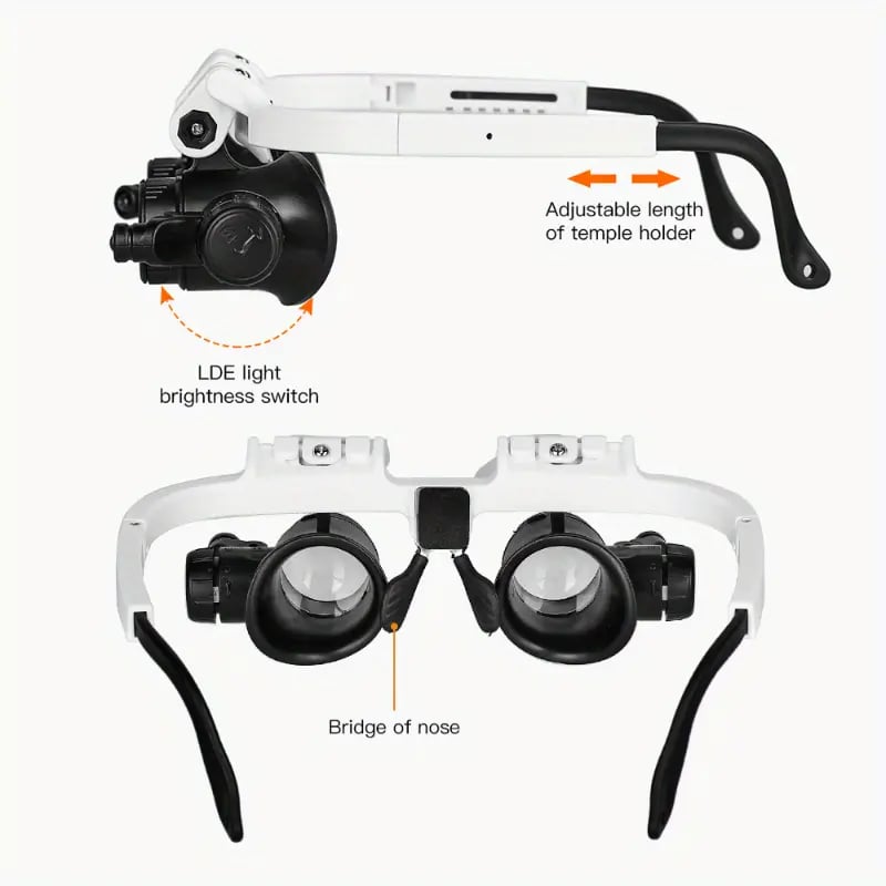 ⚡️Last day - 49% OFF⚡️Eptchn LED Glasses Magnifier 8x 15x 23x