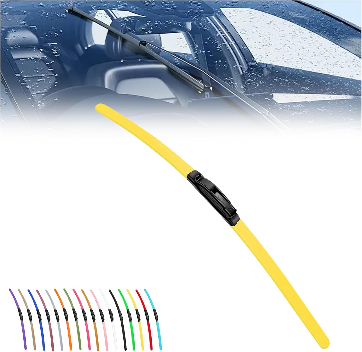 2025 New Colorful Boneless Silent Windshield Wipers  ,All Season Automotive Replacement Windshield Wipers Front Windshield Windshield Blade Window Wipers for Car