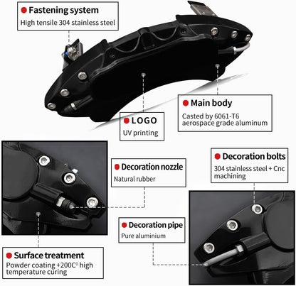 Car aluminum alloy special car special buckle screw fixed caliper cover (4PCS luxury upgrade version) - VelosoleCar aluminum alloy special car special buckle screw fixed caliper cover (4PCS luxury upgrade version)car - accessories