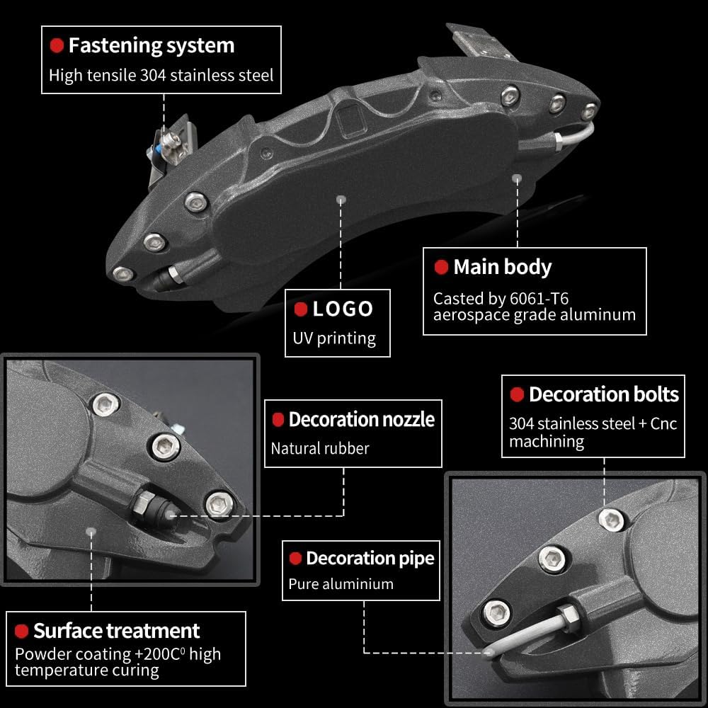 Car aluminum alloy special car special buckle screw fixed caliper cover (4PCS luxury upgrade version) - VelosoleCar aluminum alloy special car special buckle screw fixed caliper cover (4PCS luxury upgrade version)car - accessories