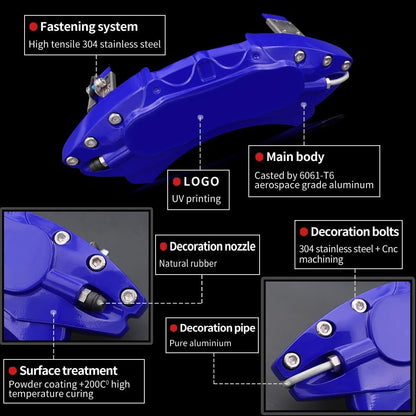 Car aluminum alloy special car special buckle screw fixed caliper cover (4PCS luxury upgrade version) - VelosoleCar aluminum alloy special car special buckle screw fixed caliper cover (4PCS luxury upgrade version)car - accessories