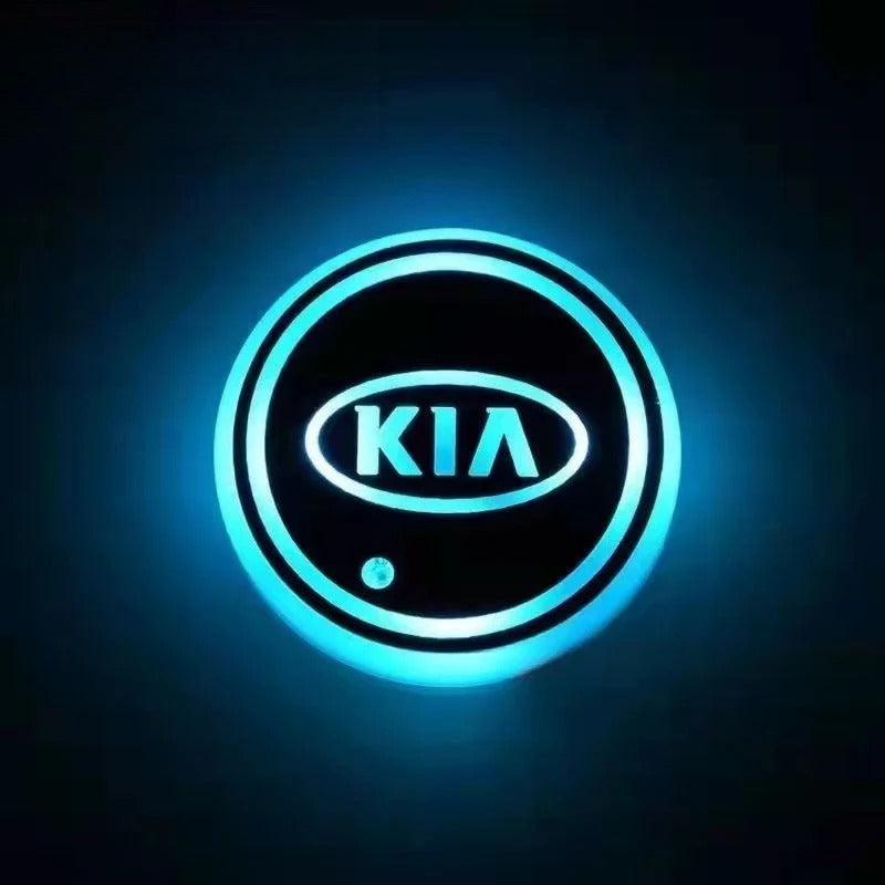 2PCS Rechargeable LED Car Cup Holder Coasters