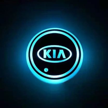 2PCS Rechargeable LED Car Cup Holder Coasters