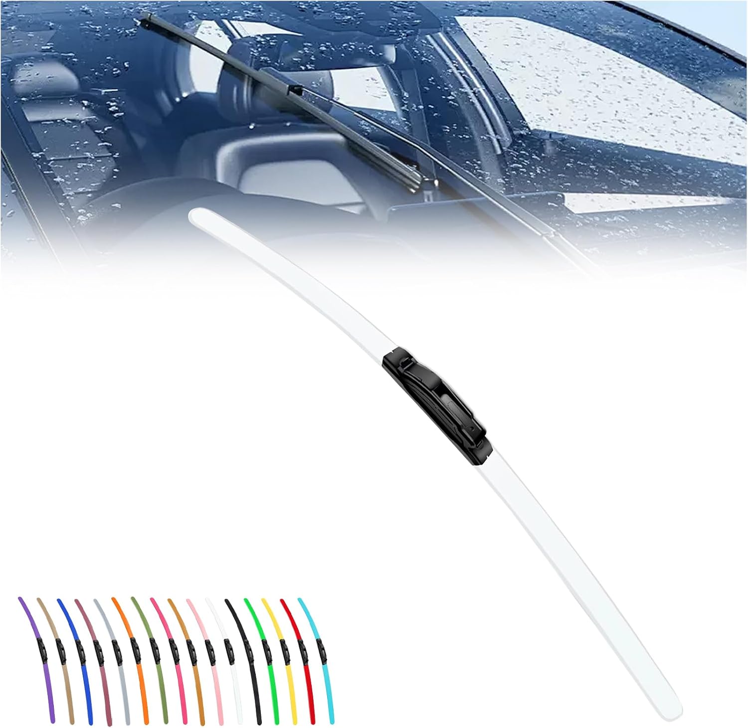 2025 New Colorful Boneless Silent Windshield Wipers  ,All Season Automotive Replacement Windshield Wipers Front Windshield Windshield Blade Window Wipers for Car