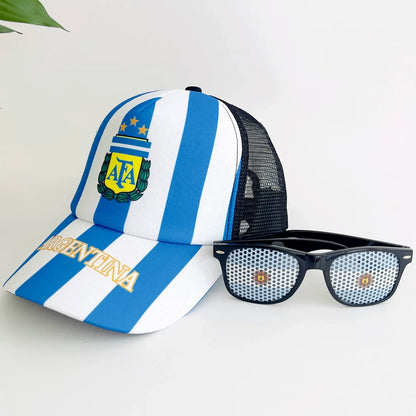 World Cup support hats and glasses