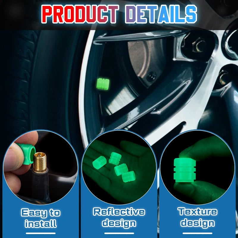 Glow-in-the-Dark Fluorescent Valve Caps