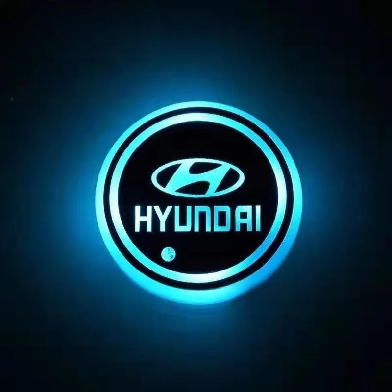 2PCS Rechargeable LED Car Cup Holder Coasters