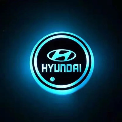 2PCS Rechargeable LED Car Cup Holder Coasters
