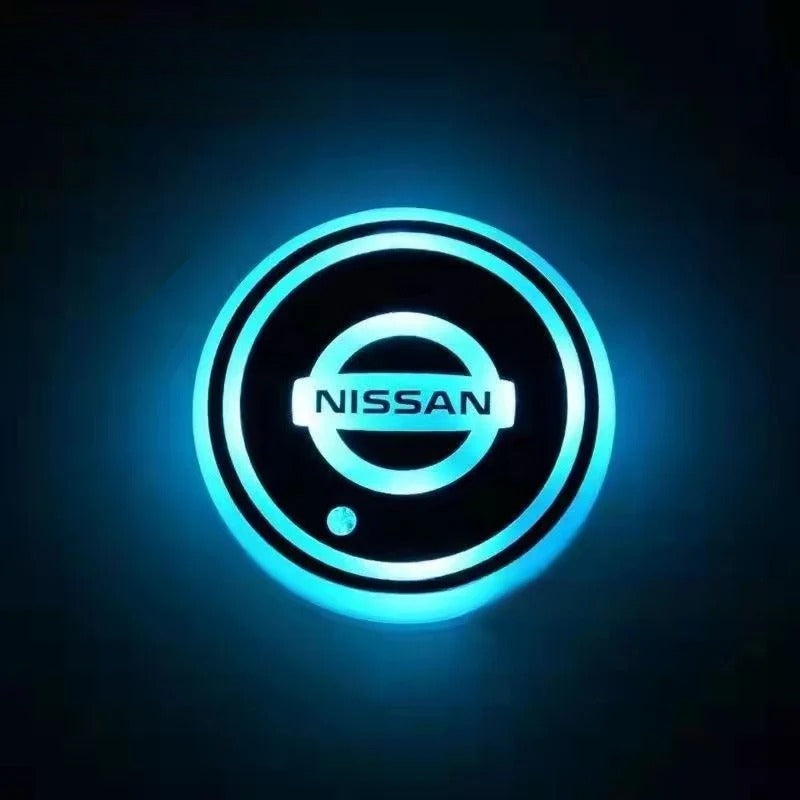 2PCS Rechargeable LED Car Cup Holder Coasters