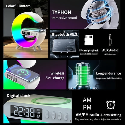 New Year HOT Sale - 49% OFF! 🔥Multifunctional Bluetooth Speaker-Colorful Atmosphere Light Wireless Charging and Clock All-in-one Machine