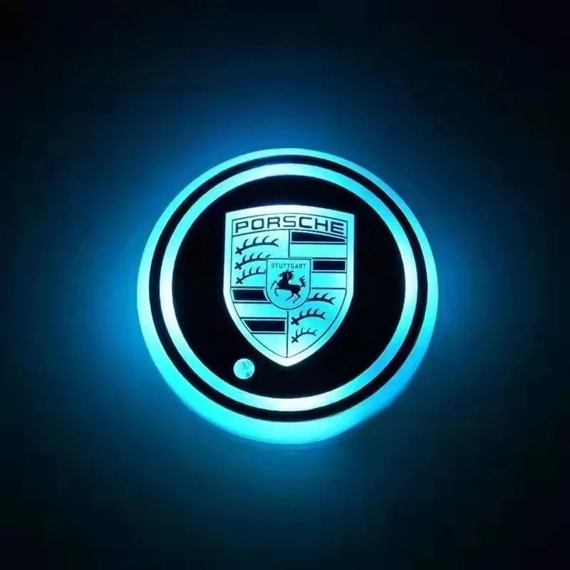 2PCS Rechargeable LED Car Cup Holder Coasters