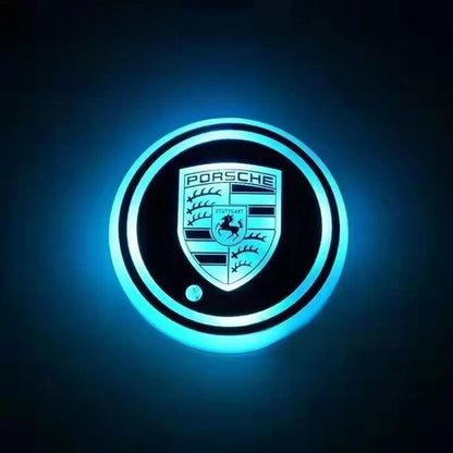 2PCS Rechargeable LED Car Cup Holder Coasters