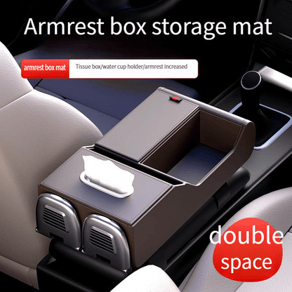 High - end car central armrest box storage box double capacity folding double cup holder car armrest box tissue box - VelosoleHigh - end car central armrest box storage box double capacity folding double cup holder car armrest box tissue boxcar - accessories