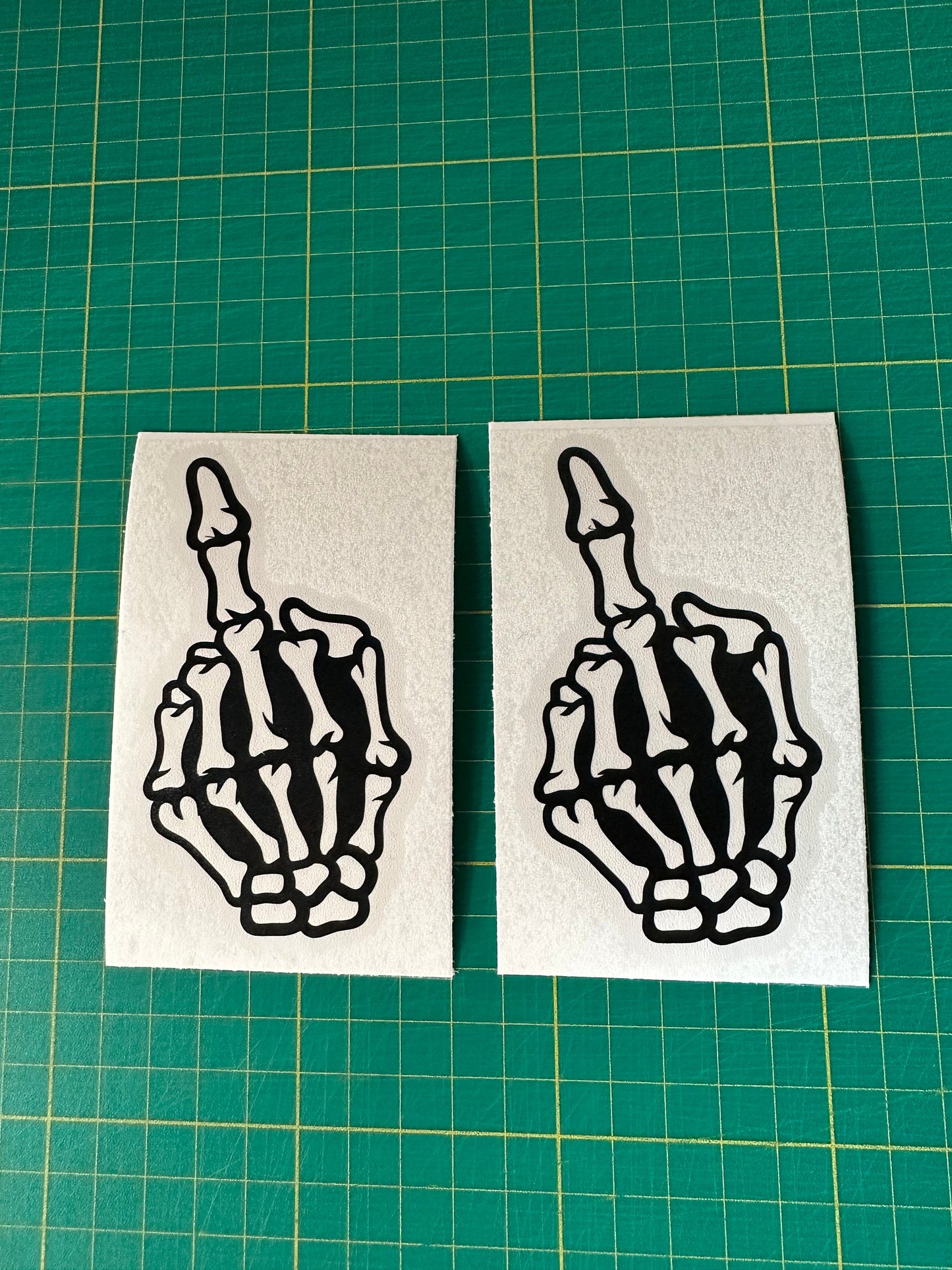 Middle Finger Skull Decal 2.0 | Custom Oracal Vinyl Sticker | Motorcycle Helmet & Bike