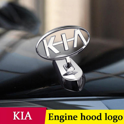 KIA engine hood logo - 3D metal emblem for car bonnet customization