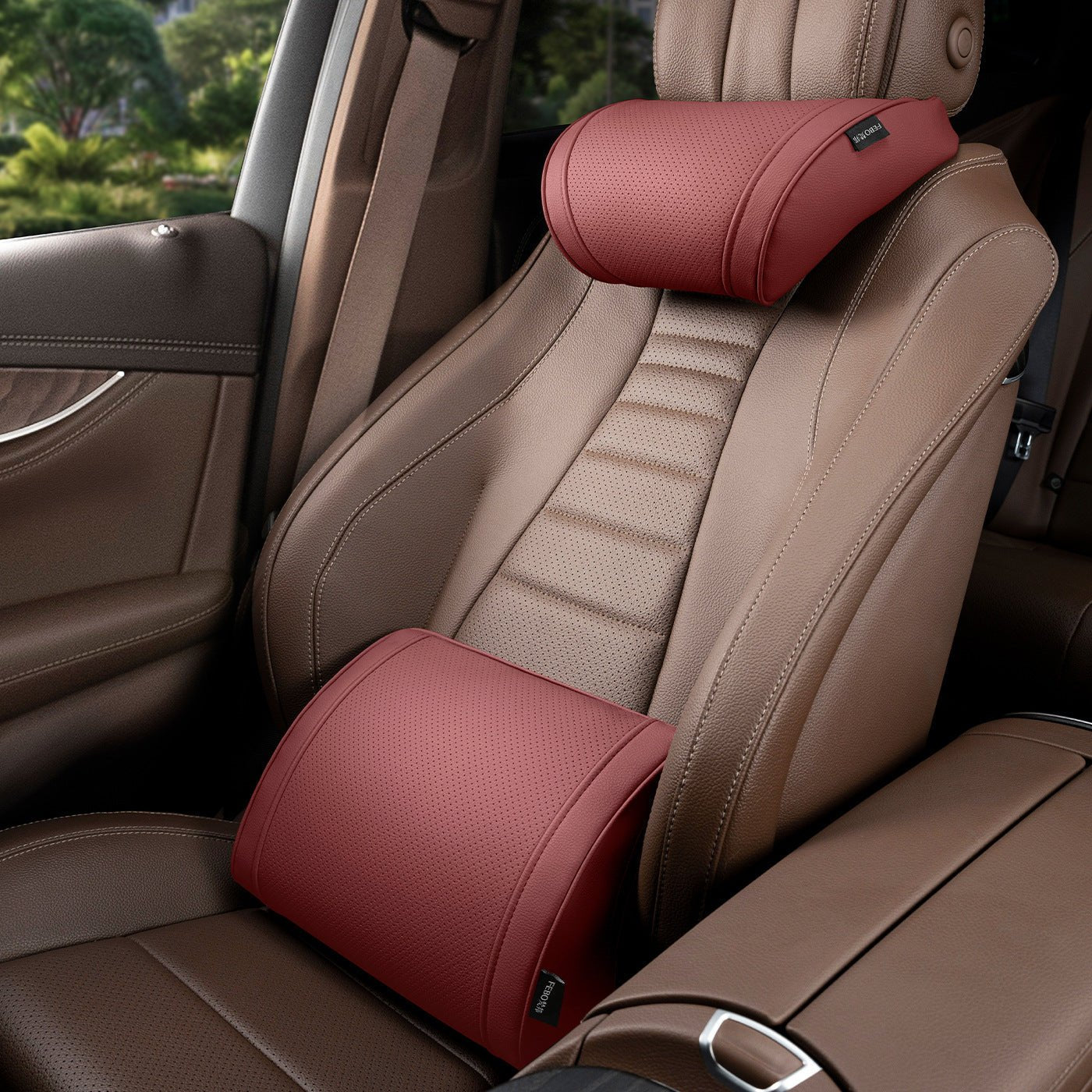 Luxury leather custom car headrest, car neck pillow, car seat lumbar cushion - VelosoleLuxury leather custom car headrest, car neck pillow, car seat lumbar cushioncar - accessories