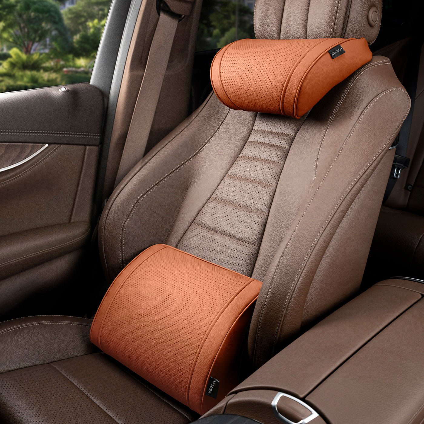 Luxury leather custom car headrest, car neck pillow, car seat lumbar cushion - VelosoleLuxury leather custom car headrest, car neck pillow, car seat lumbar cushioncar - accessories