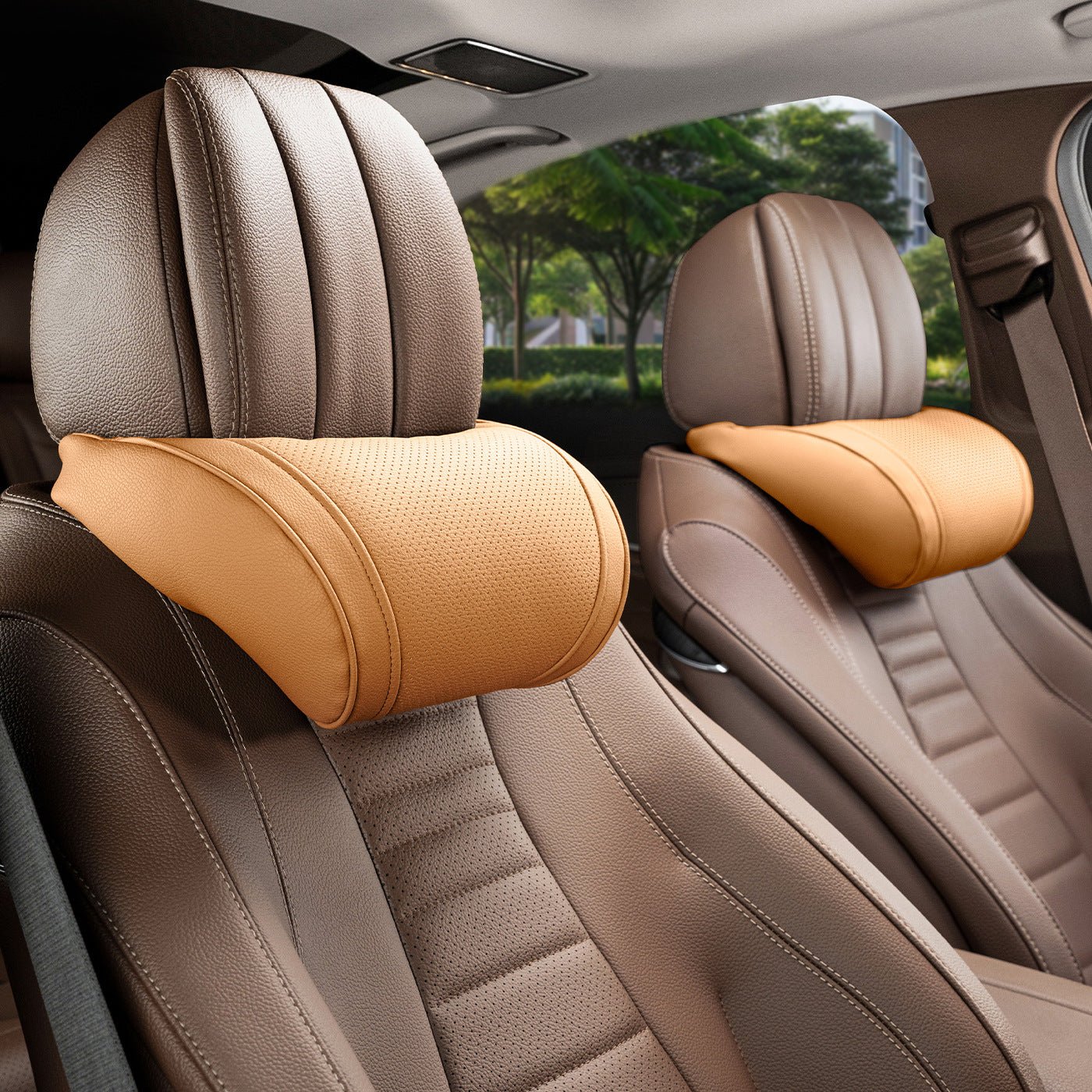 Luxury leather custom car headrest, car neck pillow, car seat lumbar cushion - VelosoleLuxury leather custom car headrest, car neck pillow, car seat lumbar cushioncar - accessories