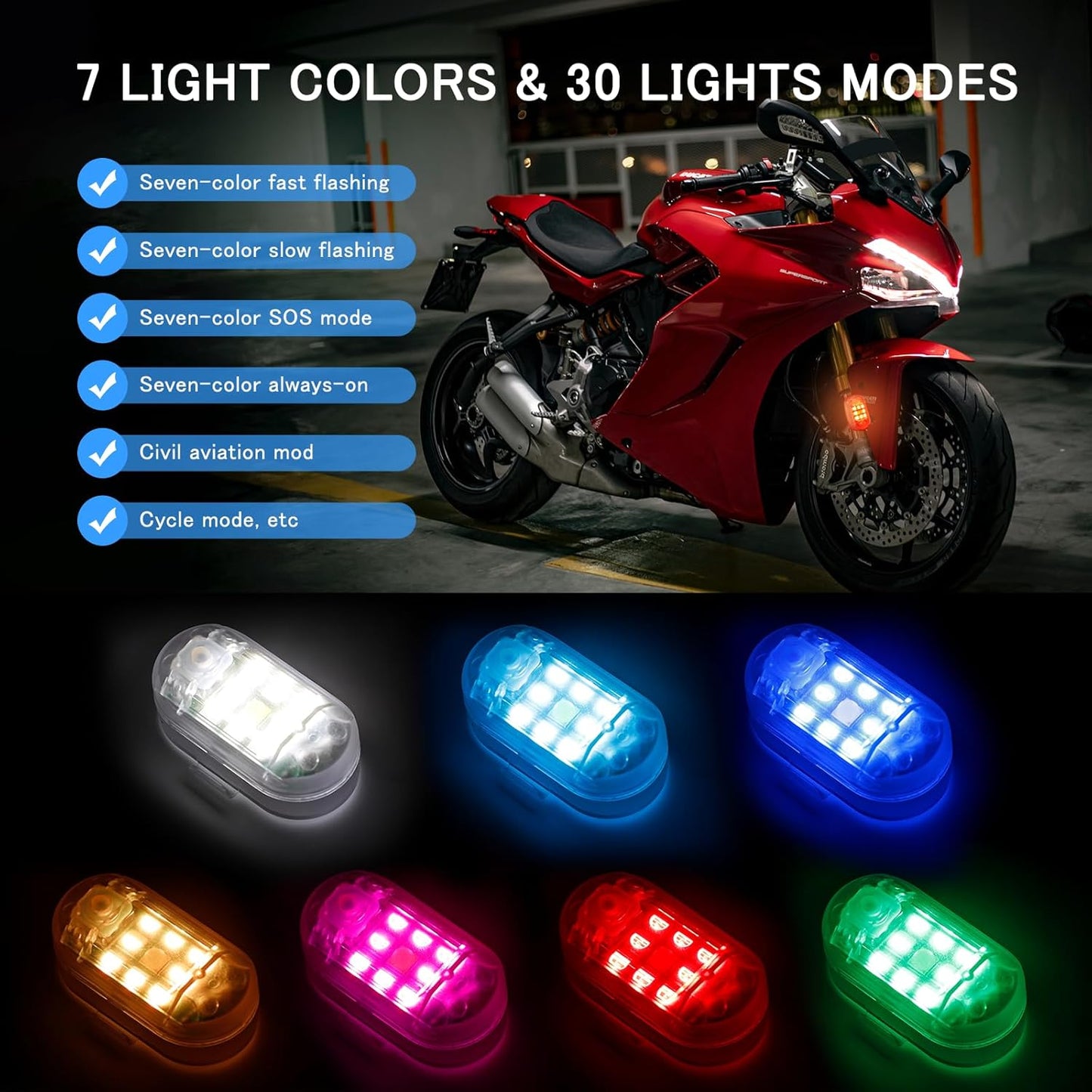 Wireless Remote Control Anti - Collision LED Strobe Light Kit - VelosoleWireless Remote Control Anti - Collision LED Strobe Light Kitcar - accessories