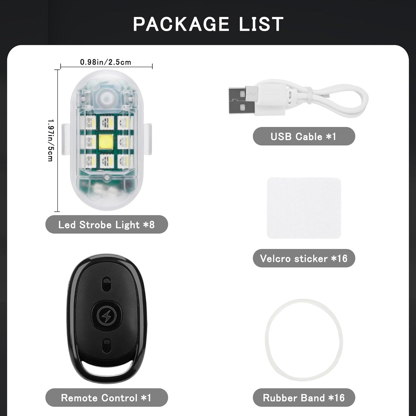 Wireless Remote Control Anti - Collision LED Strobe Light Kit - VelosoleWireless Remote Control Anti - Collision LED Strobe Light Kitcar - accessories